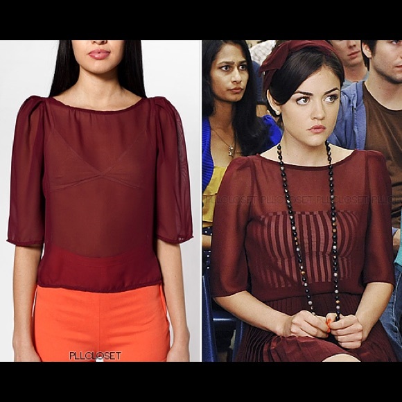 American Apparel Tops - American Apparel Chiffon Puff Sleeve Blouse